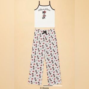 Disney Minnie Mouse cami top wide leg pants pajamas loungewear nwot